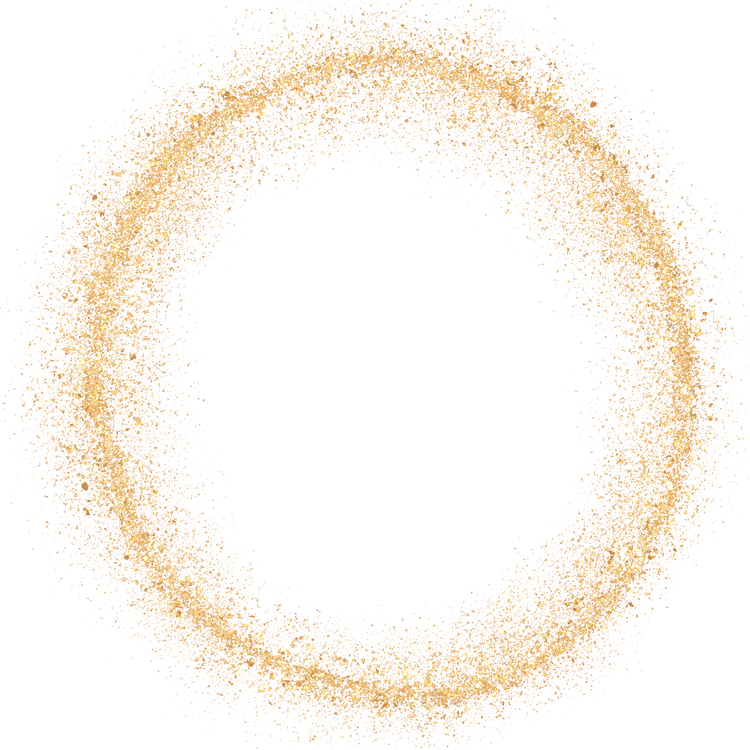 Circle Gold Glitter Cutout